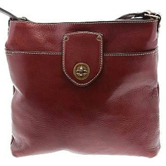 A. Bellucci Italy Genuine Leather Adjustable Crossbody, Brown, Pockets Zip top - Picture 8 of 8